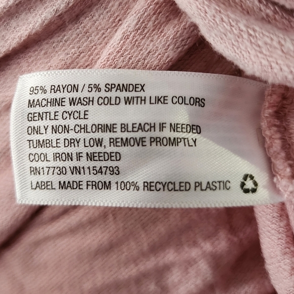 Mossimo Lightweight Sweatshirt Pink Raw Hem Women's Medium M Oversized Lounge - Picture 6 of 6